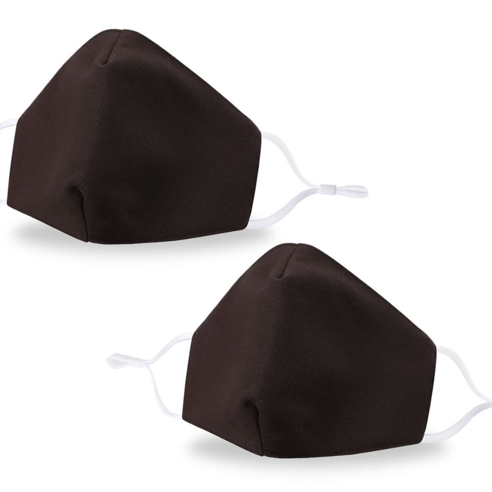 2 PK Reusable Comfortable Cotton Face Mask Brown